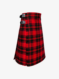Red and black plaid kilt on a white background