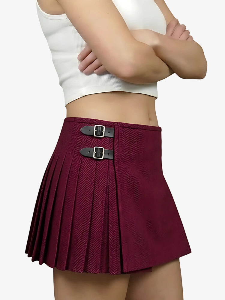 Damen Magenta Tweed Kilt