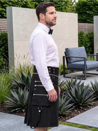 Maßgefertigter Premium Schwarzer Gothic Utility-Kilt