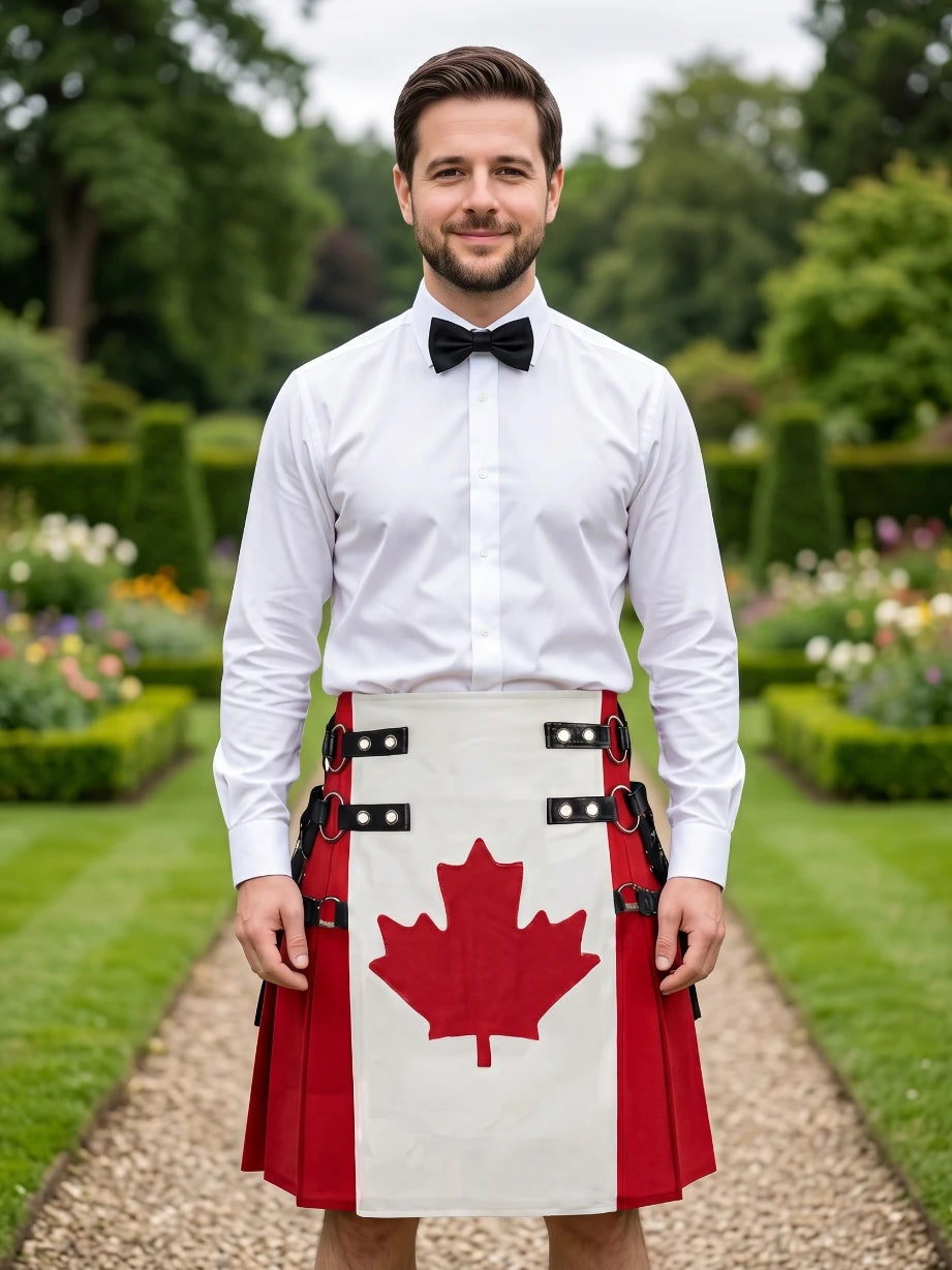 Maßgeschneiderter kanadischer Flaggen-Cotton-Hybrid-Utility-Kilt