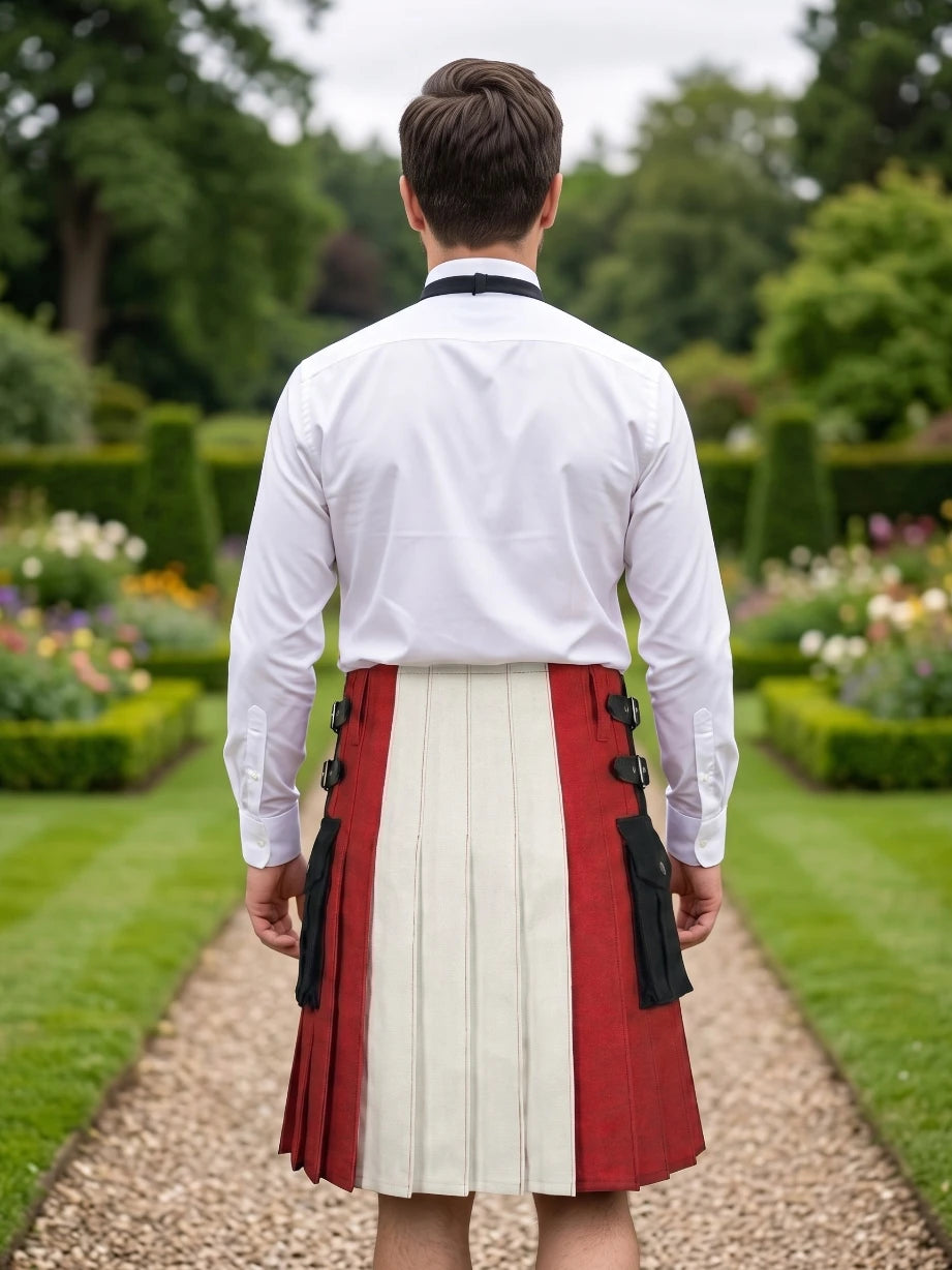 Maßgeschneiderter kanadischer Flaggen-Cotton-Hybrid-Utility-Kilt