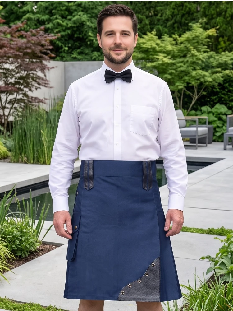 Maßgeschneiderter dunkelblauer nützlicher Kilt