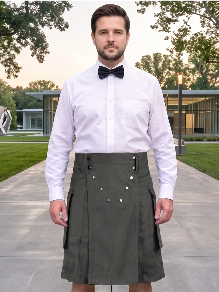 Maßgefertigter dunkelgrauer Utility-Kilt