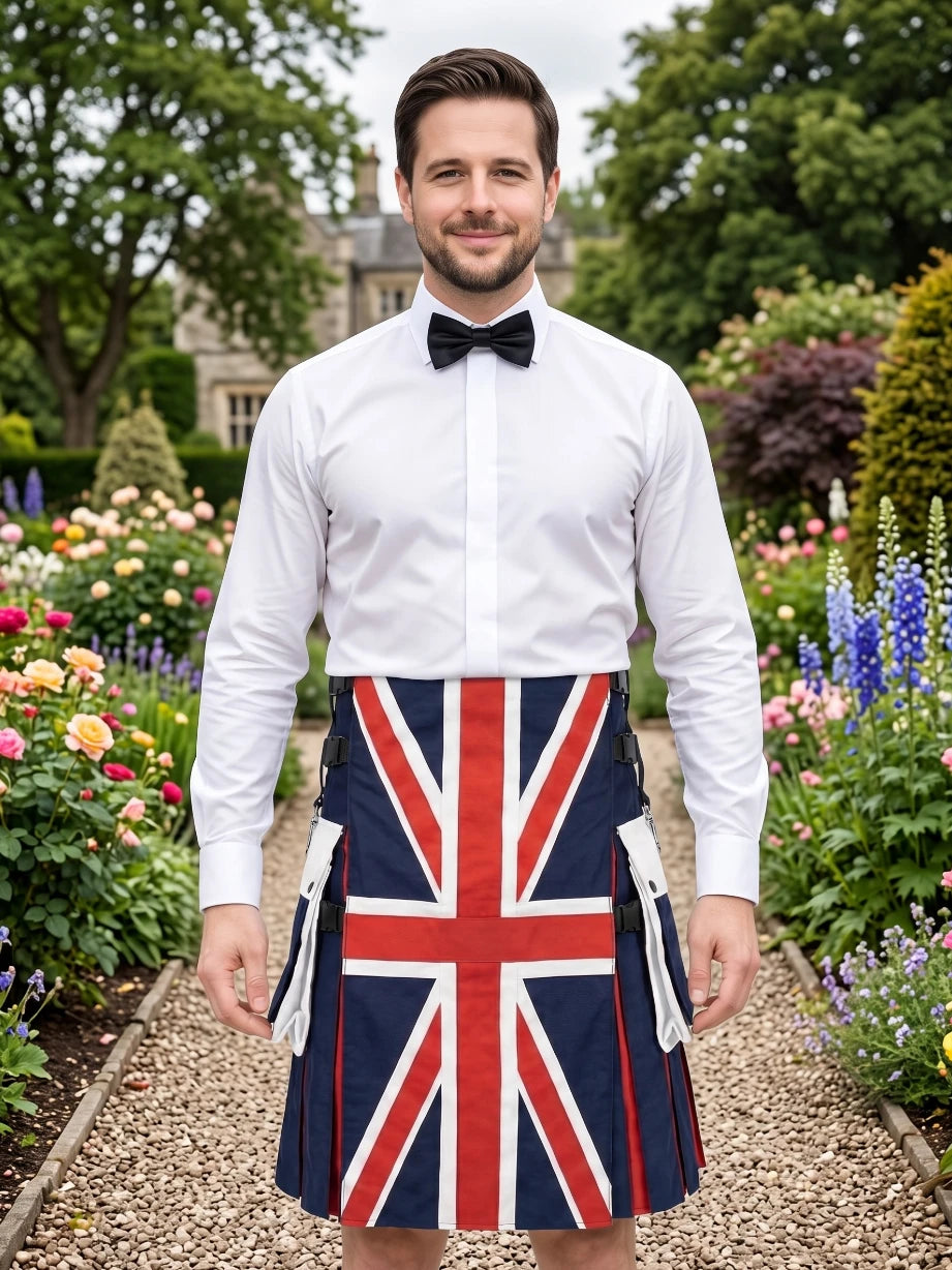 Maßgeschneiderter UK-Flaggen-Hybrid-Utility-Kilt