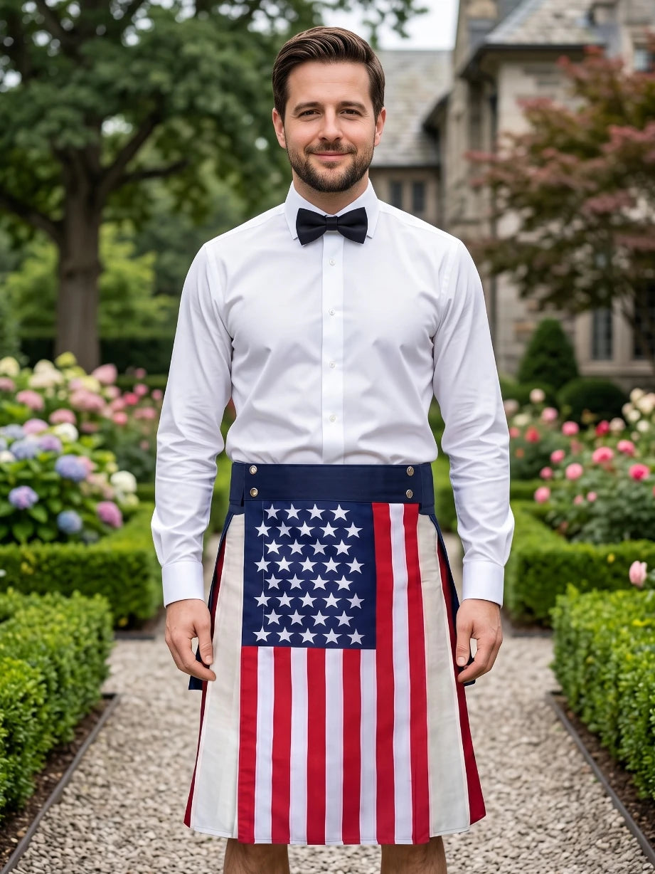 Maßgefertigter Unisex US-Flaggen Utility Kilt