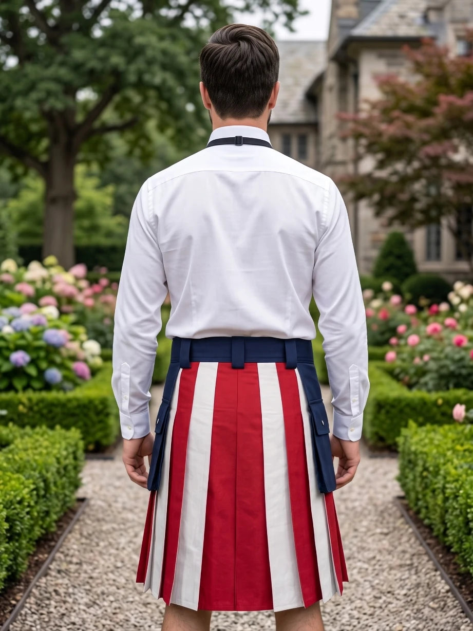 Maßgefertigter Unisex US-Flaggen Utility Kilt