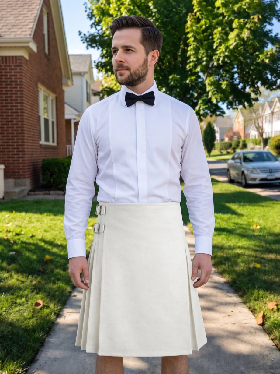 White Wool Kilt
