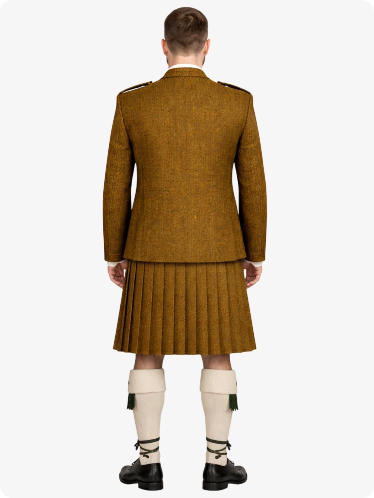 Mustard Yellow Tweed Kilt With Mustard Yellow Tweed Argyle Jacket Kilt Outfit