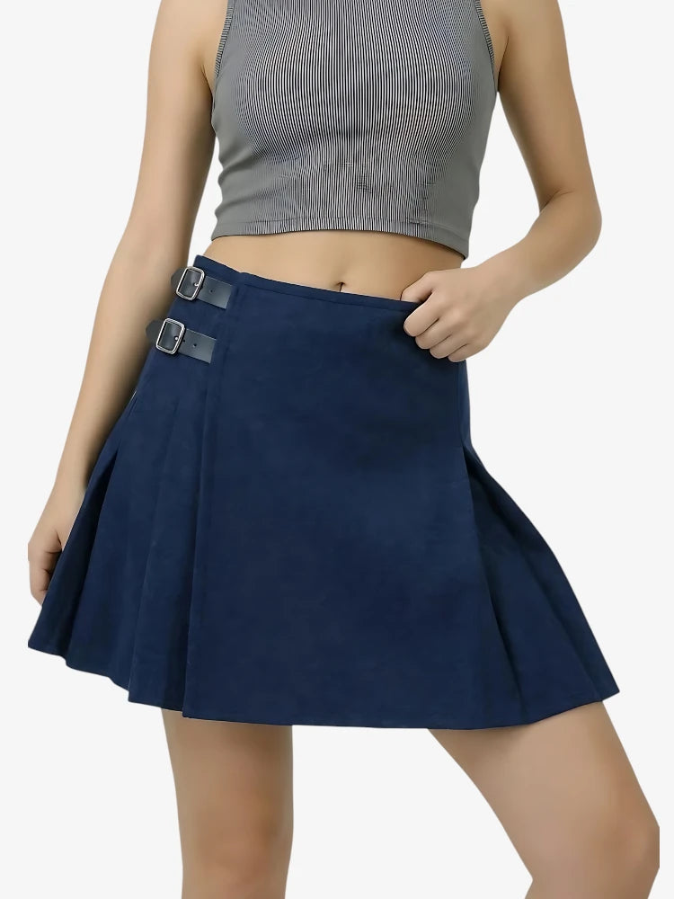 Damen Marineblauer Wollkilt