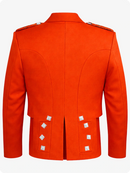 Orange military-style jacket on a white background