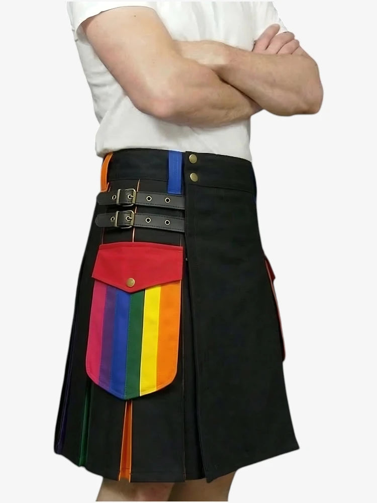 Pride Regenbogen-Kilt mit Cargo-Taschen
