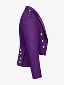 Purple jacket with decorative elements on a white background