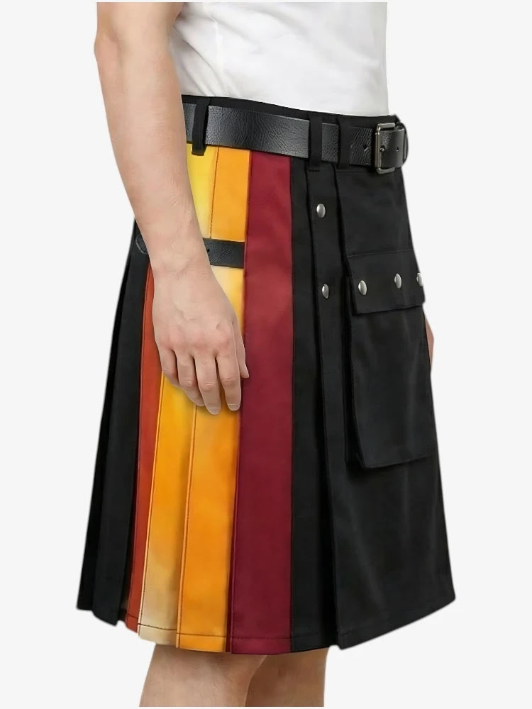 Regenbogen-Kilt mit Farbverlauf-Seiteneinsätzen