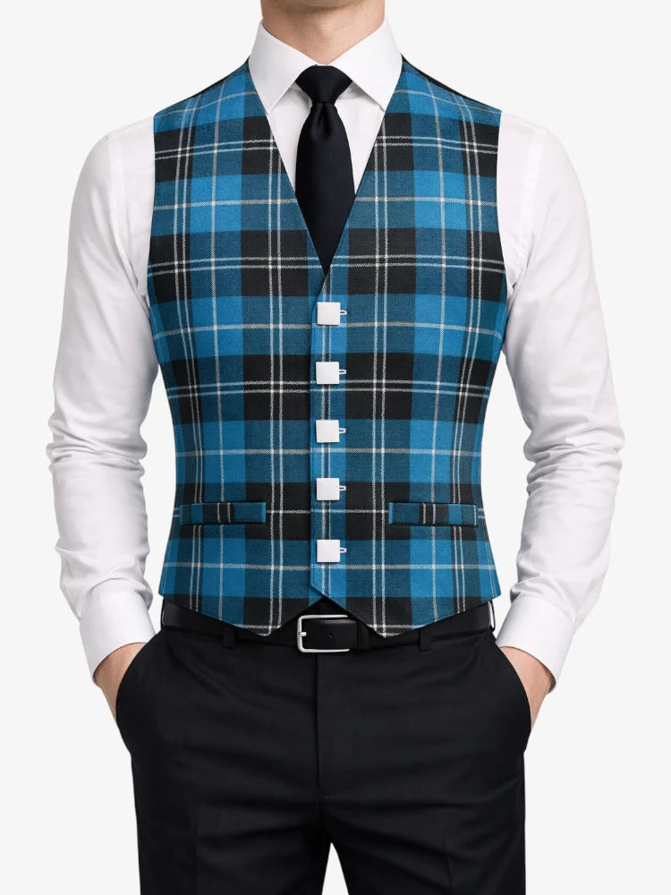 Ramsay Blue Tartan Waistcoat