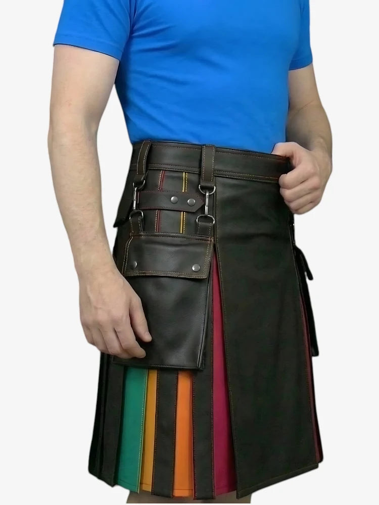 Rote Ploisse Regenbogen Kilt