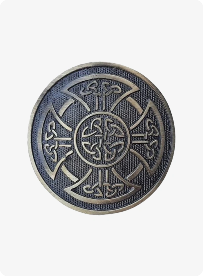 Maßgefertigte Runde Keltische Knoten Kilt-Gürtelschnalle
