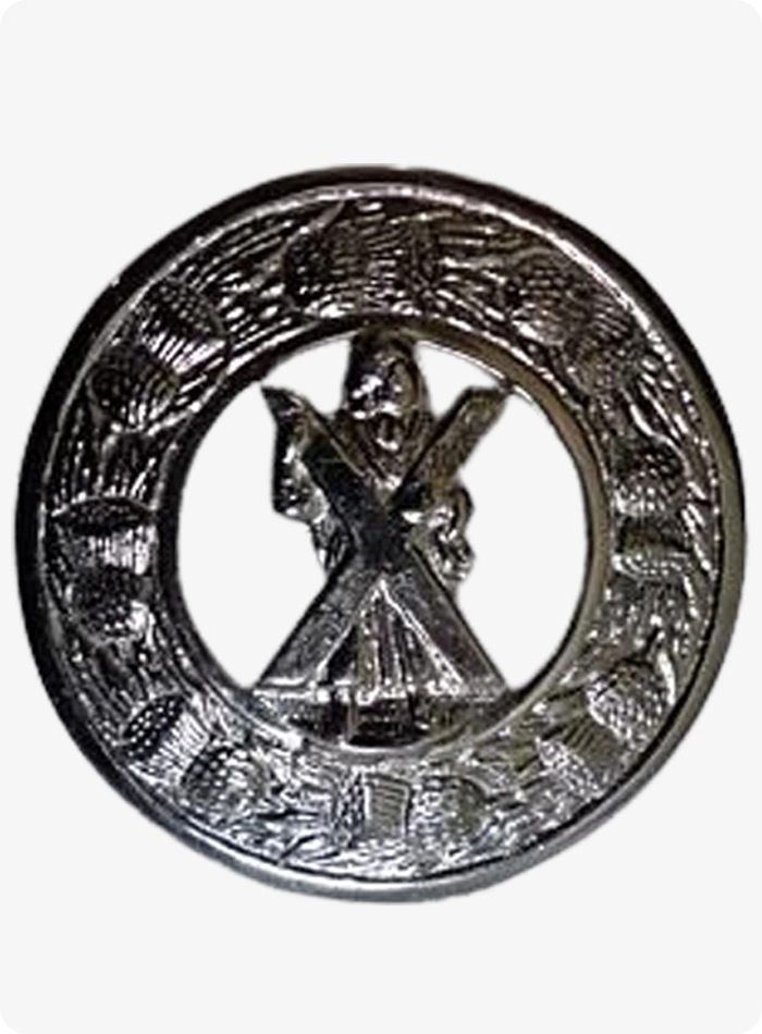 Custom Made Saint Andrew Kilt Fly Plaid Brooch
