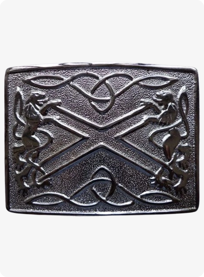 Maßgefertigte Saltire Lion Rampant Kilt-Gürtelschnalle