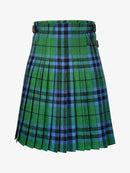 Green and blue plaid kilt on a white background