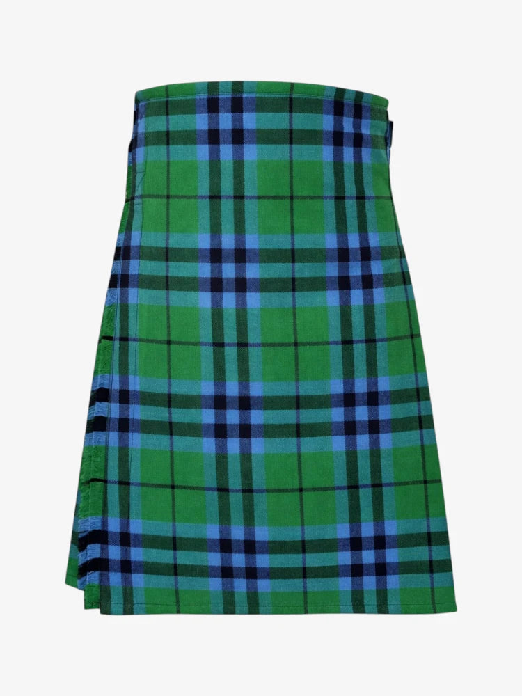 Green plaid kilt on a white background