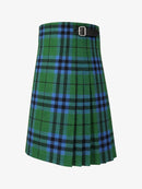 Green and blue plaid kilt on a white background