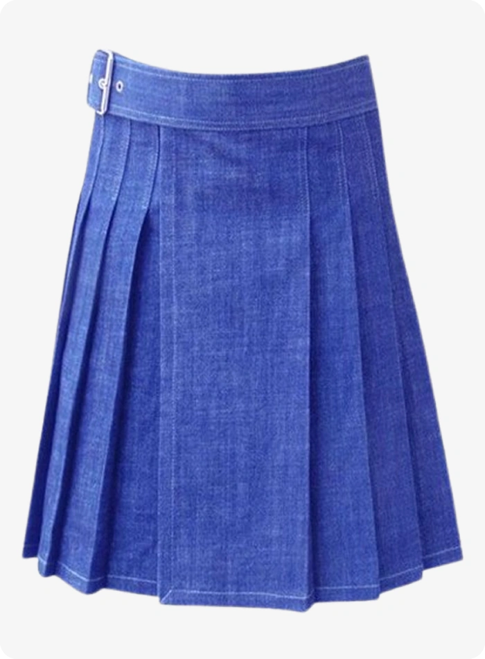 Hochwertiger Schottischer Blau Damen Denim Kilt