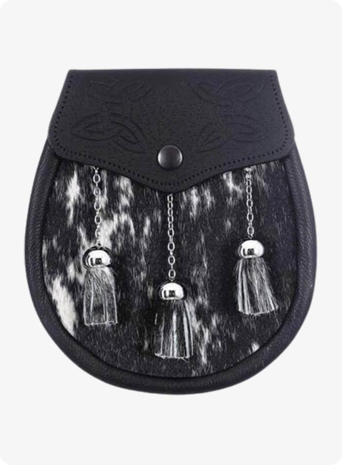 Custom Made Semi Dress Mottled Sealskin Celtic Embossed Sporran