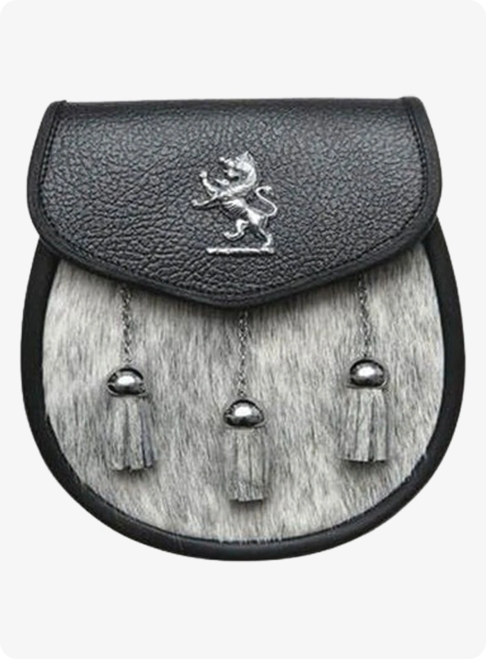 Semi Dress Natural Sealskin Lion Emblem Sporran