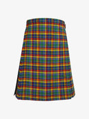 Colorful plaid kilt on a white background