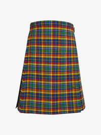 Colorful plaid kilt on a white background