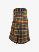 Multicolored plaid kilt on a white background