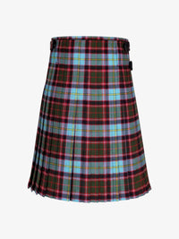 Plaid kilt with a colorful pattern on a white background