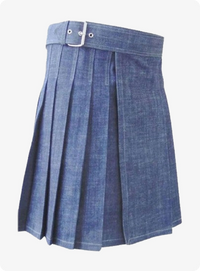 Stylish Blue Denim Kilt