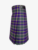 Plaid kilt with a belt on a white background