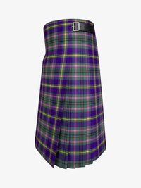 Plaid kilt with a belt on a white background