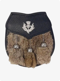 Thistle Emblem Semi Dress Grey Rabbit Fur Sporran 