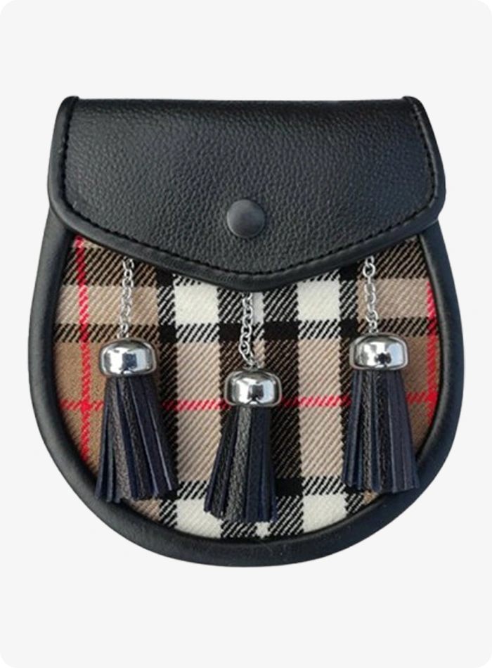 Hochwertiger Thomson Camel Tartan Kilt Sporran