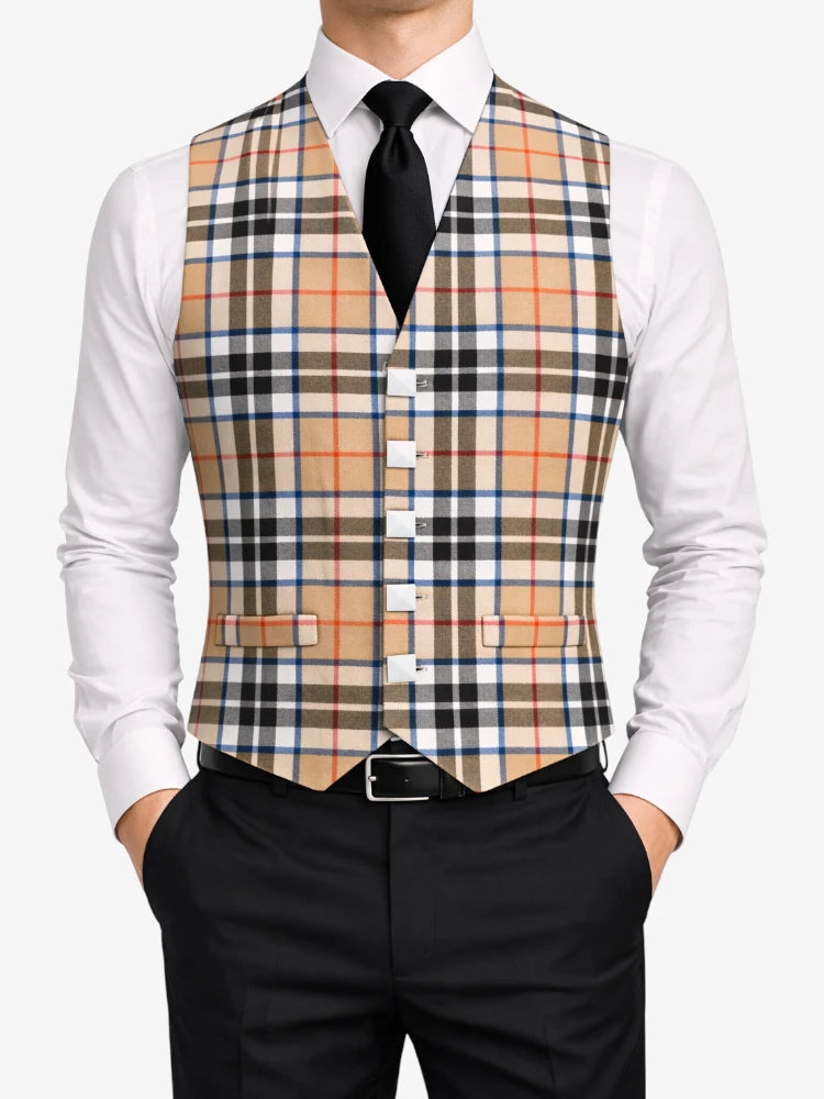 Braune Tartan-Westen