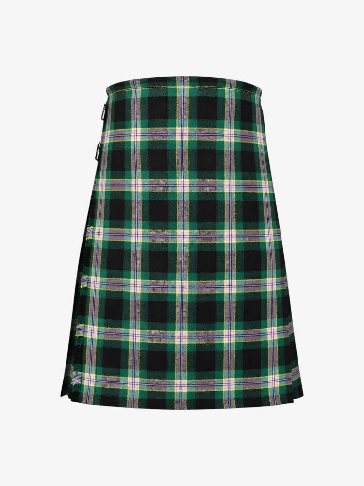Green plaid kilt on a white background