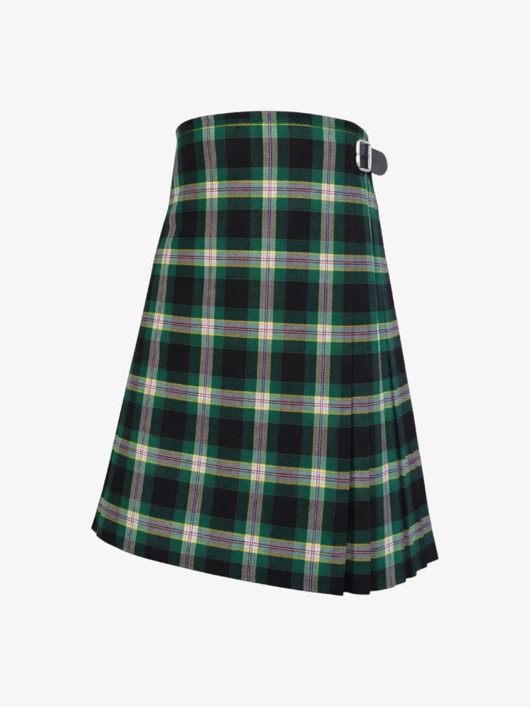 Green plaid kilt on a white background