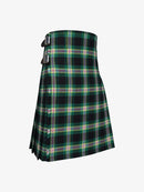 Green plaid kilt on a white background