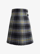 Plaid kilt with a belt on a white background