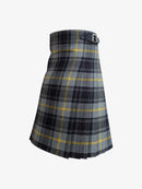 Plaid kilt with a belt on a white background