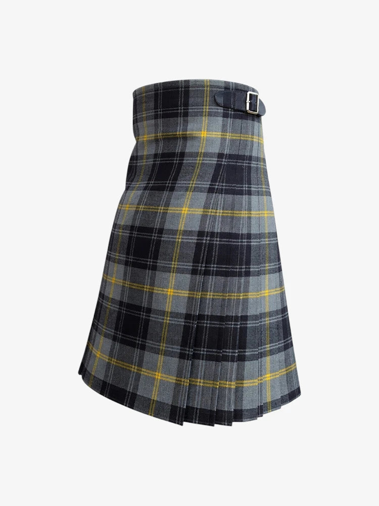 Plaid kilt with a belt on a white background