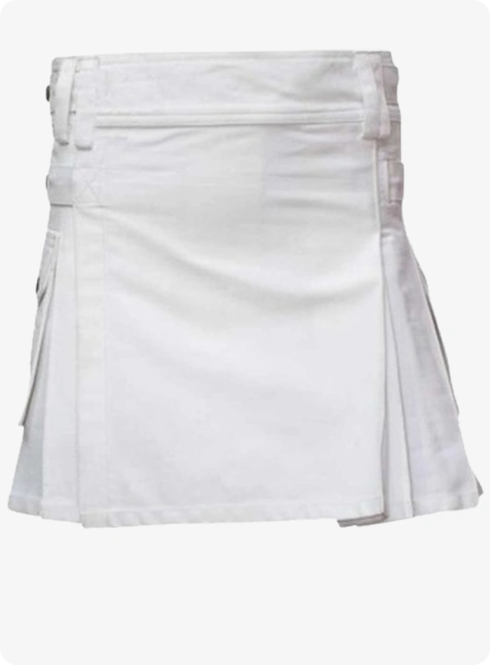 Maßgefertigter Weißer Damen Utility Kilt