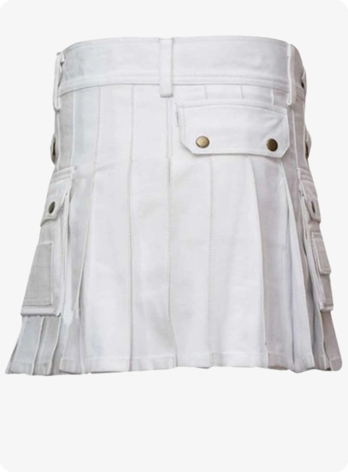 Maßgefertigter Weißer Damen Utility Kilt