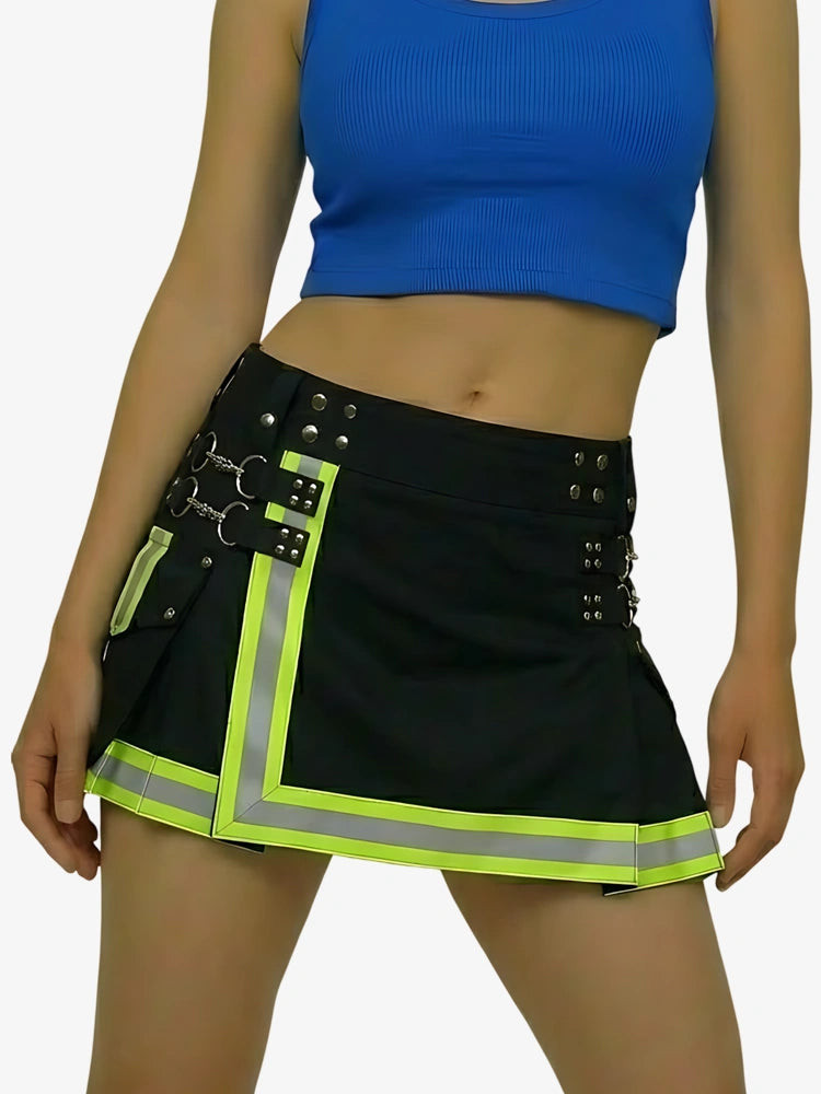 Damen Schwarzer Feuerwehr Utility Kilt