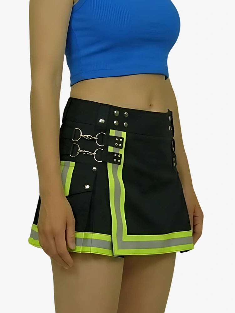 Damen Schwarzer Feuerwehr Utility Kilt