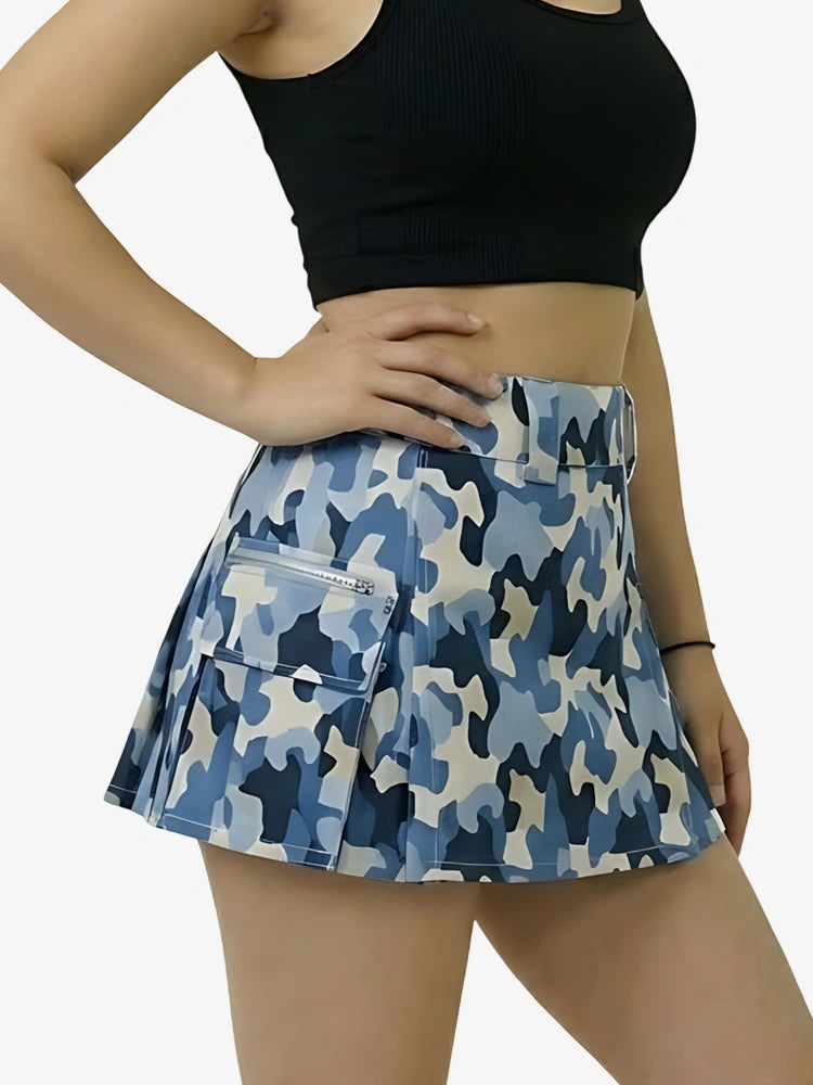 Damen Blauer Camouflage Utility Kilt