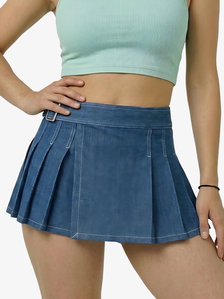 Damen Blauer Denim Kilt